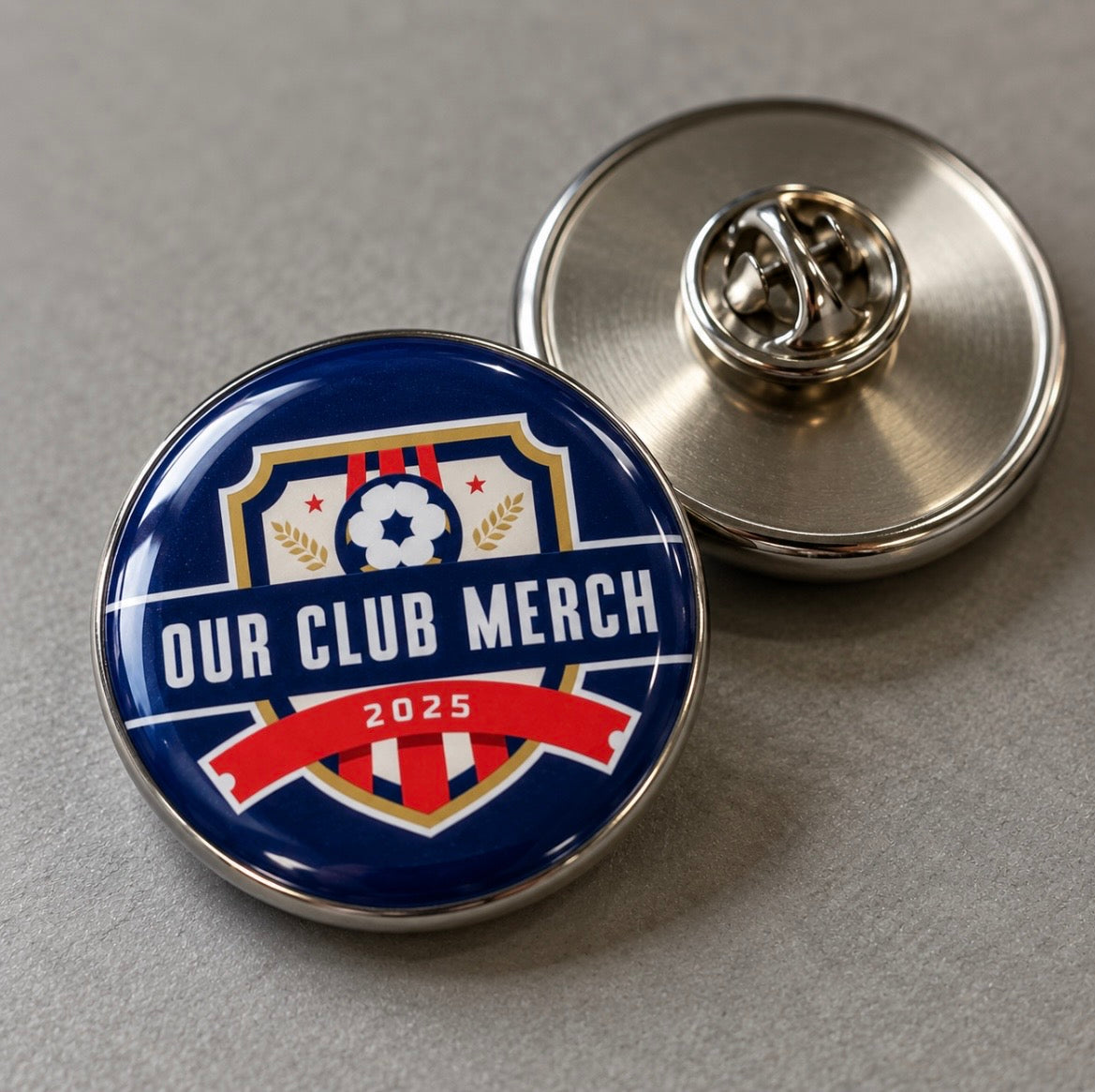 100 Stainless Iron Printed Badge – 25mm